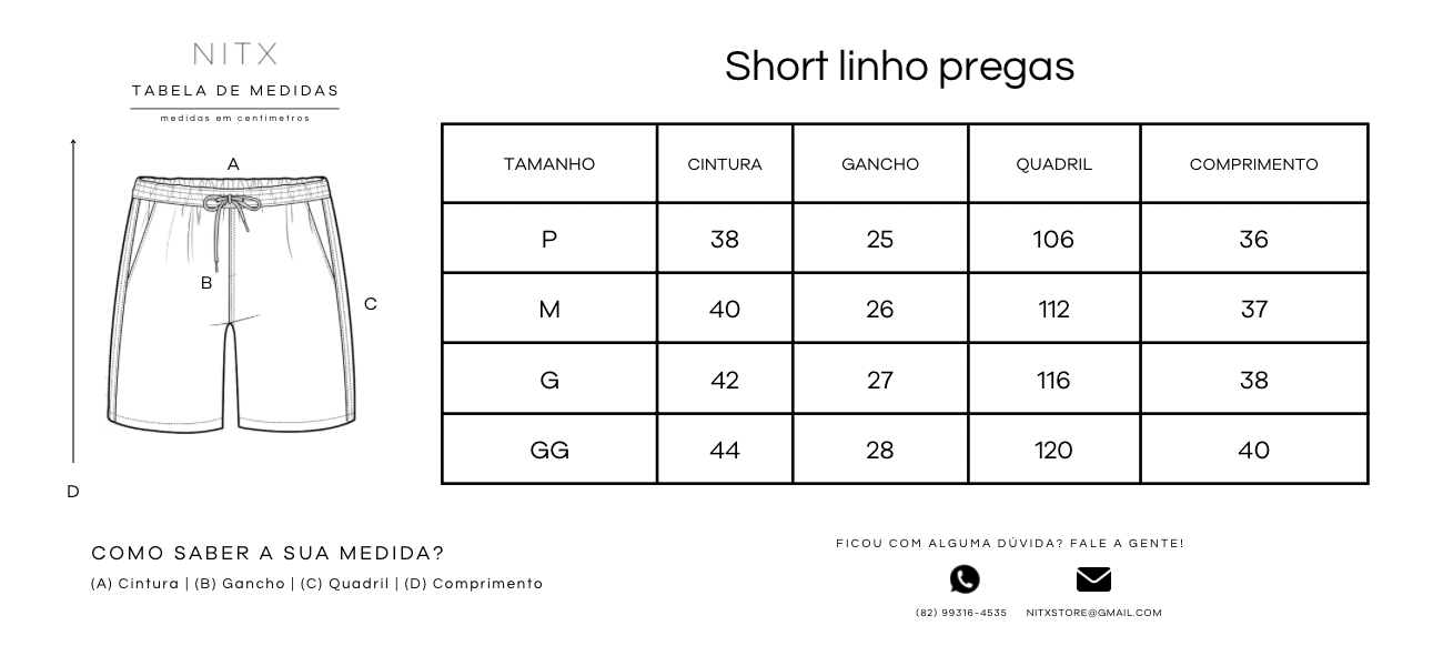 short linho pregas azul